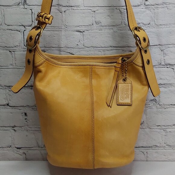 Coach Handbags - COACH 'BLEEKER COBBLESTONE' LEATHER DUFFLE SHOULDER BAG ALLOY HARDWARE BUCKLES